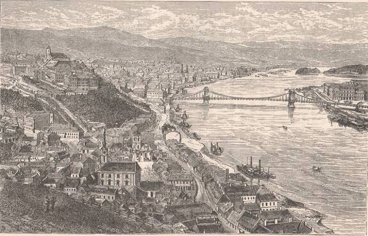 Deuxième République de Hongrie - Magyar Köztársaság Budapest-1873-engraving