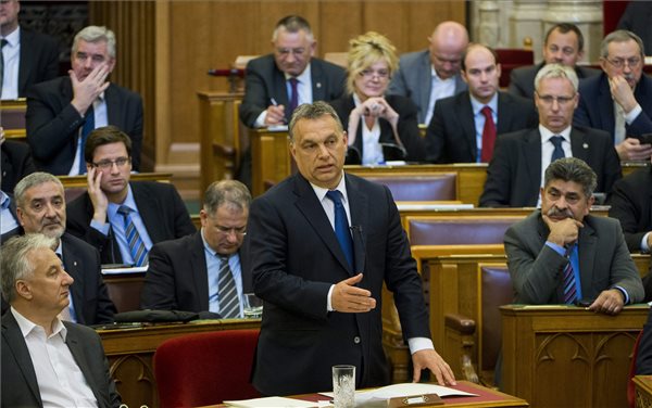 Prime Minister Viktor Orbán speaking in Parliament's plenary session