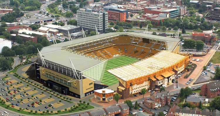 The Molineux Stadium, home of Wolverhampton Wanderers also known as Wolves