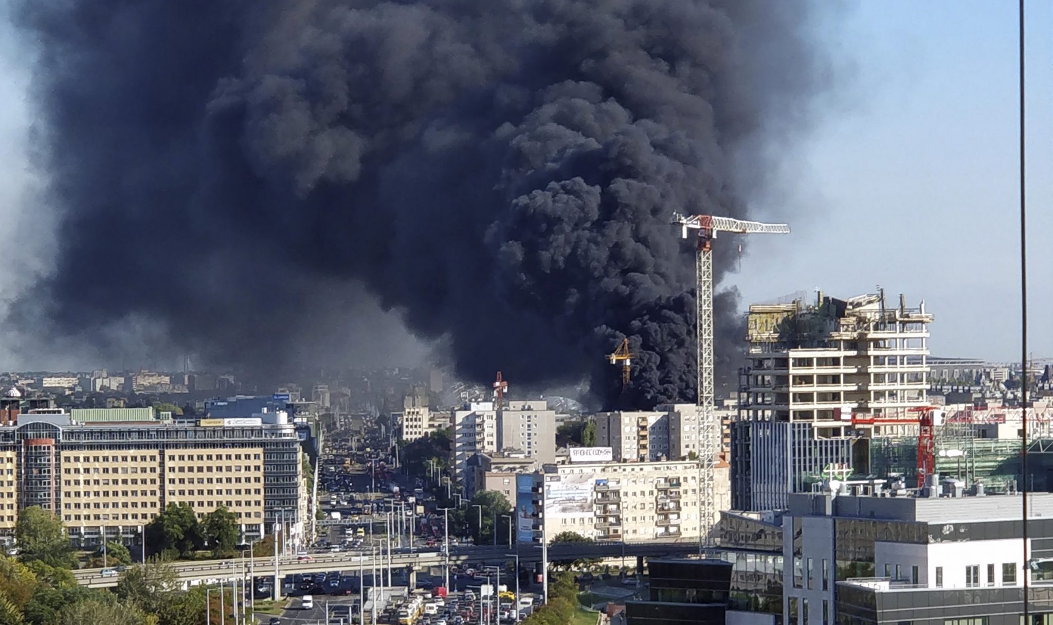 Fire Breaks Out At High Rise Building In Budapest Hungary Today