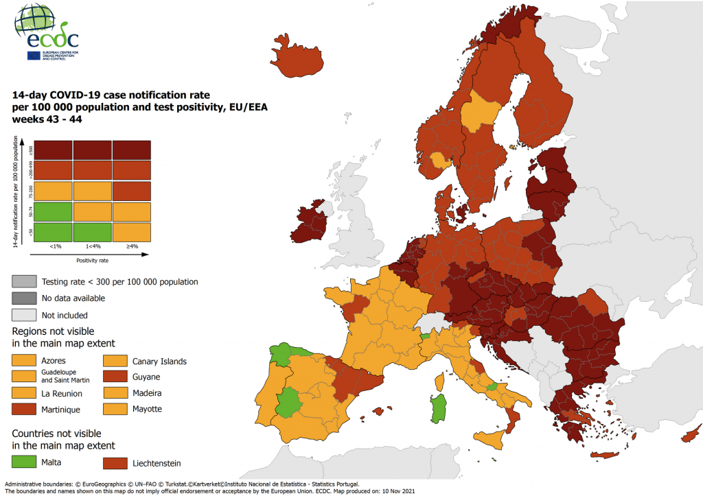 Almost All of Hungary Marked Dark Red on Epidemiological Map of EU post's picture