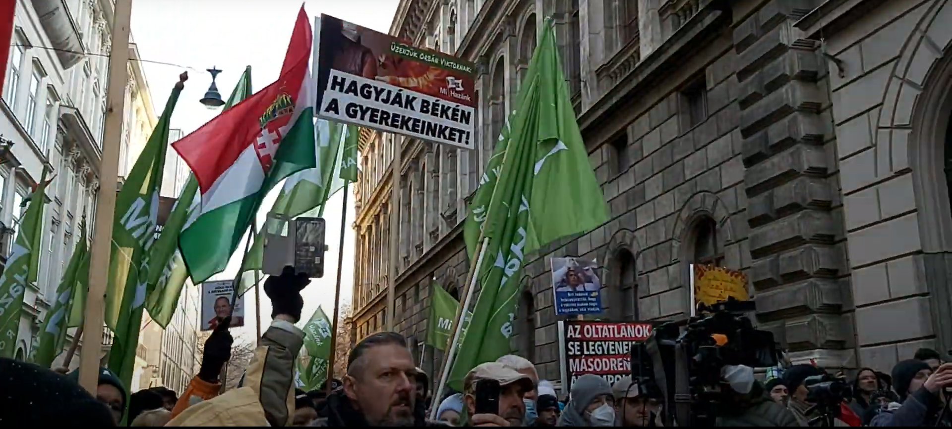 Far-right Mi Hazánk Party Holds Demonstration against Hungary's 'COVID Dictatorship'