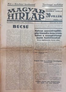 The final 1938 edition, with "Farewell" in the headline. Copyright: Daniel Deme