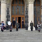 Change of Guard with Bagpipes in front of Hungarian Parliament