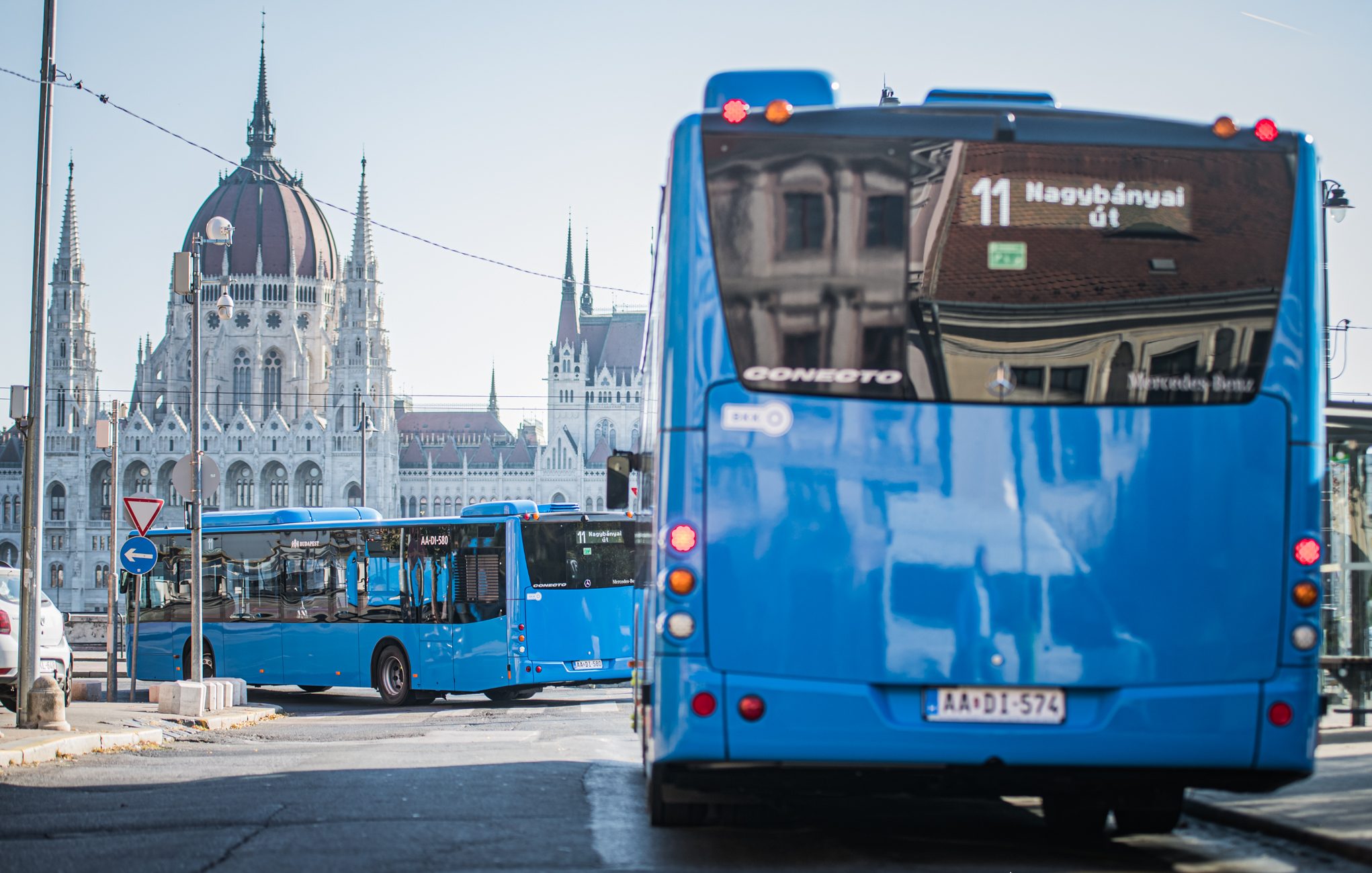 Alternative Fuel Buses Running In Budapest Suburbs