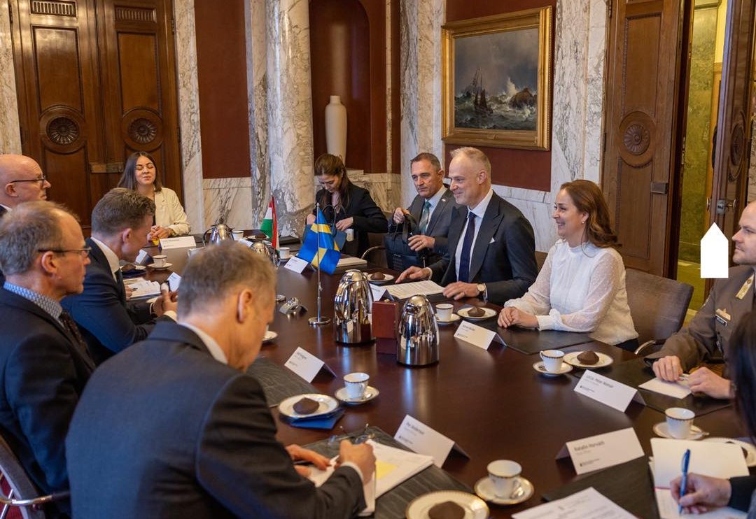 Defense Minister Discusses NATO Enlargement in Stockholm