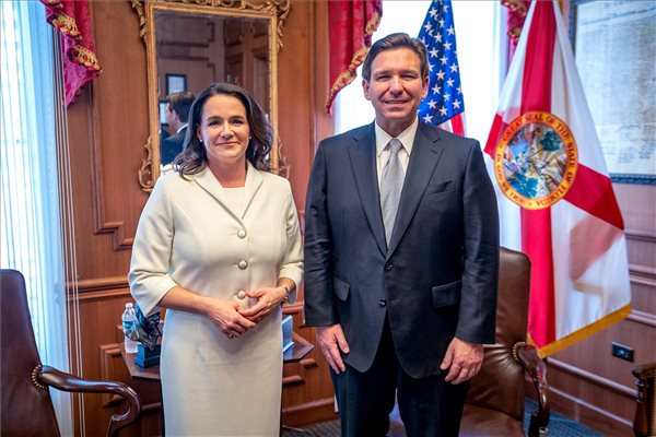 President Novák Meets Florida Governor Ron DeSantis