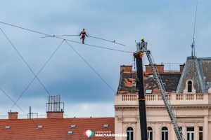 Tightrope Walker Stuns by Crossing Over the Danube
