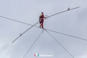 Tightrope Walker Stuns by Crossing Over the Danube