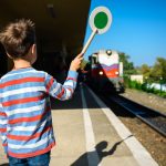 Nostalgia Locomotives Running on the Children’s Railway during the Spring Break